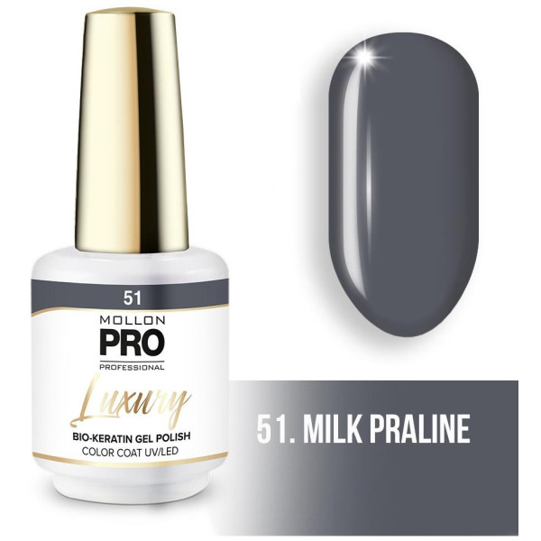 Luxury semi-permanent nail polish N°51 Praline Milk Mollon Pro - 8ML