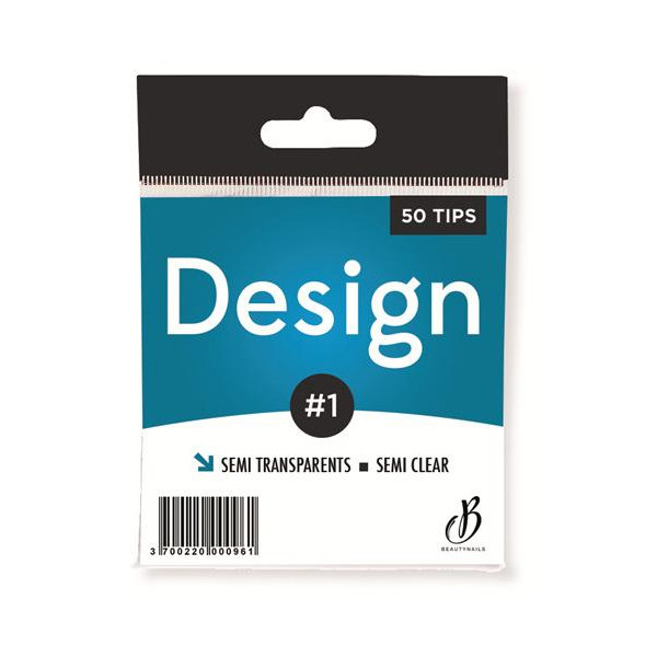 Tipps Design halbtransparent n01 - 50 Tipps Beauty Nails DIS01-28