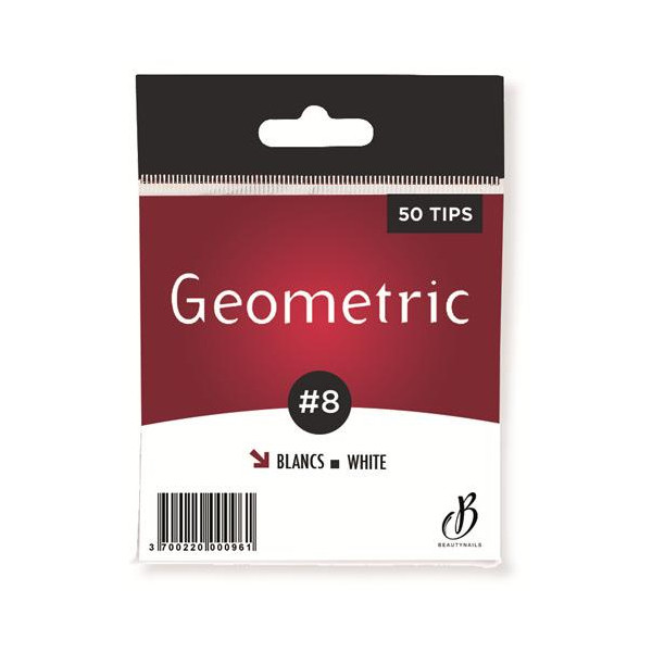 Tips Geometriche bianche n08 - 50 tips Beauty Nails GB08-28