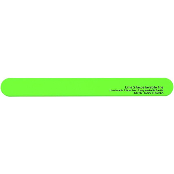 Green washable double-sided nail file - medium grit 180/180