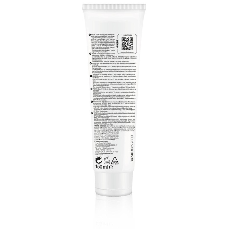Crème de lissage cheveux épais Pro Active Steampod L'Oréal Professionnel  150ML