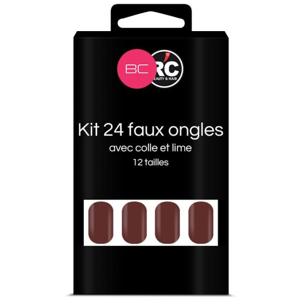 Boîte de 24 tips faux-ongles Tawny Port Beauty Coiffure