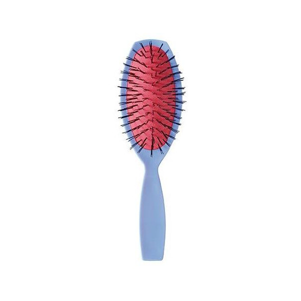 Oval brush, blue color.