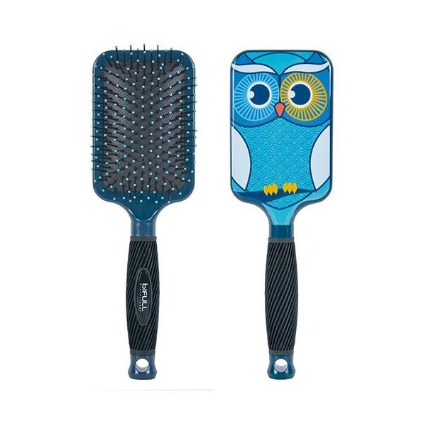 Turquoise owl paddle brush