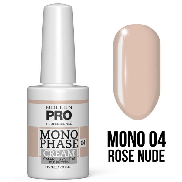 Vernice Monofase n°4 Rosa Nude 5-in-1 n°04 UV/LED Mollon Pro 10ML