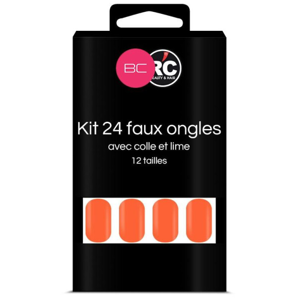 Schachtel mit 24 falschen Nagelspitzen von Vermillion Orange Beauty Coiffure