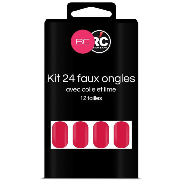 Box of 24 Raspberry Beauty Coiffure false nail tips