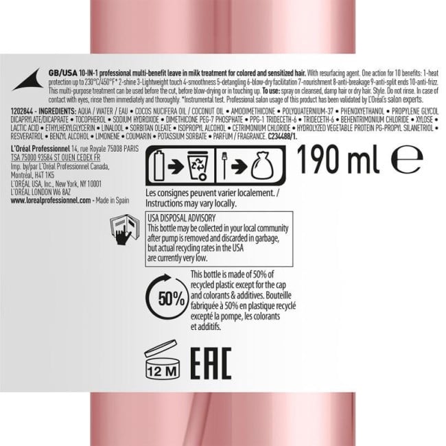 Spray Vitamino Color 10-en-1 190ML - Protection & Brillance