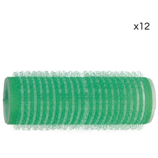12 rollos de velcro verde Shophair de 21 mm.