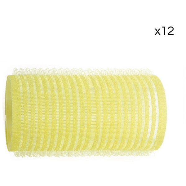 12 gelbe Klettverschlussrollen Shophair 32mm