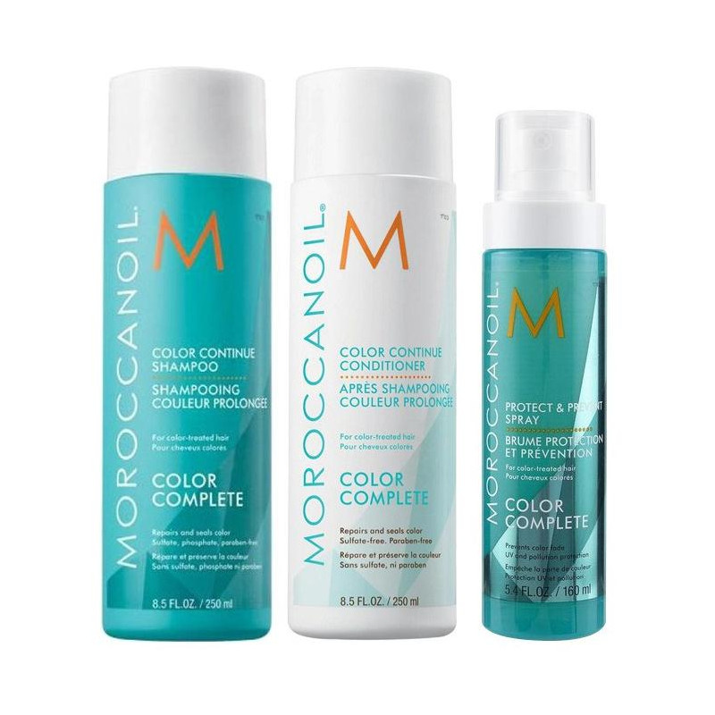 Trio Colore: Shampoo 250ml + Balsamo 250ml + Spray Moroccanoil 160ml