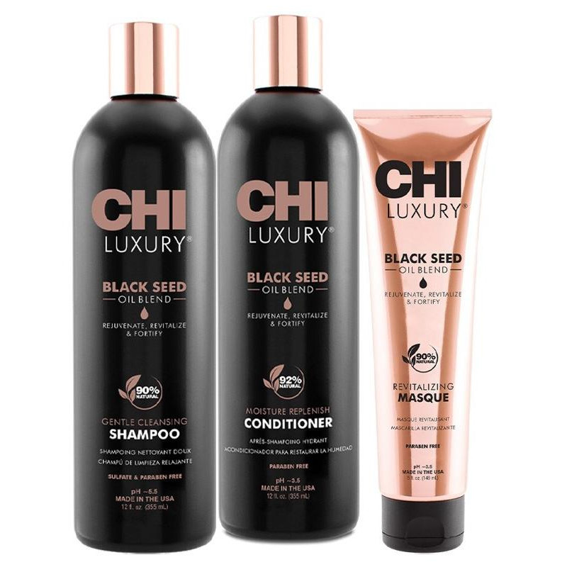 CHI Luxury Black Seed Oil Shampoo + Conditioner + Mask Trio