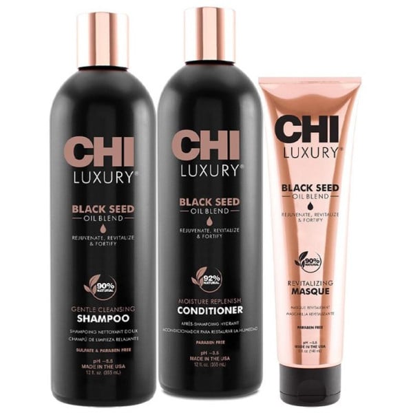 Trio shampooing + conditionneur + masque Luxury Black Seed Oil CHI