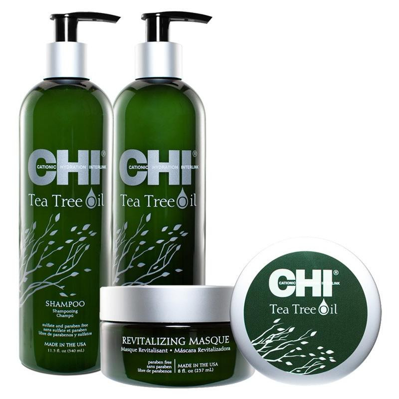 CHI Tea Tree Oil shampoo + conditioner + mask trio