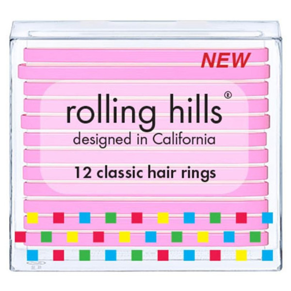 12 bandas elásticas clásicas transparentes rosas Rolling Hills