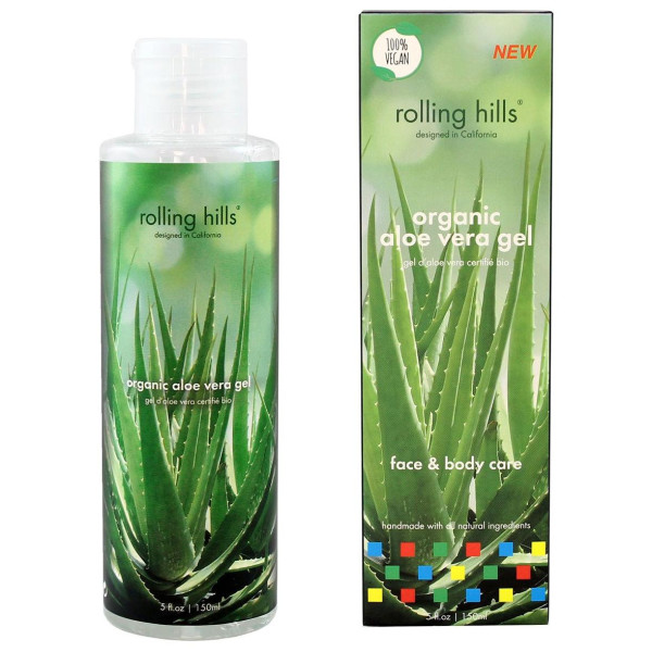 Gel de Aloe Vera certificado orgánico para el cuidado del cuerpo y la cara Rolling Hills