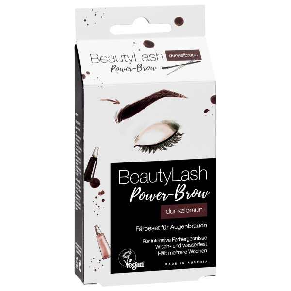 BeautyLash Dunkelbraunes veganes Augenbrauenfärbe-Set