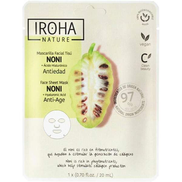 Masque visage anti-âge Noni & Acide hyaluronique Natural Extract Iroha Nature