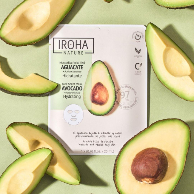 Masque Avocat IROHA: Hydratation Acide Hyaluronique