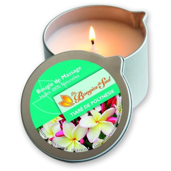 Tahitian Tiaré Massage Candle Les Bougies du Sud 160 g