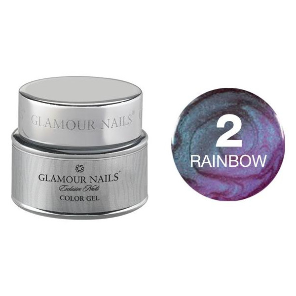 Gel de color para uñas Glamour Rainbow 2 de 5 ml.