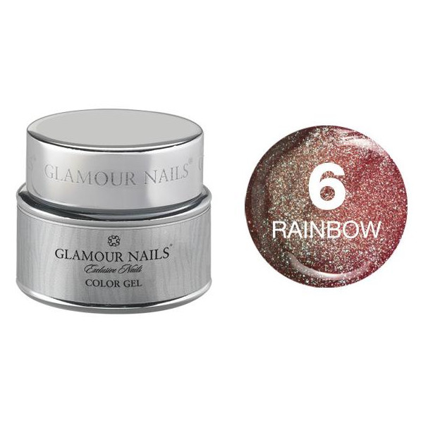Gel de color para uñas Glamour arcoíris 6 5ML