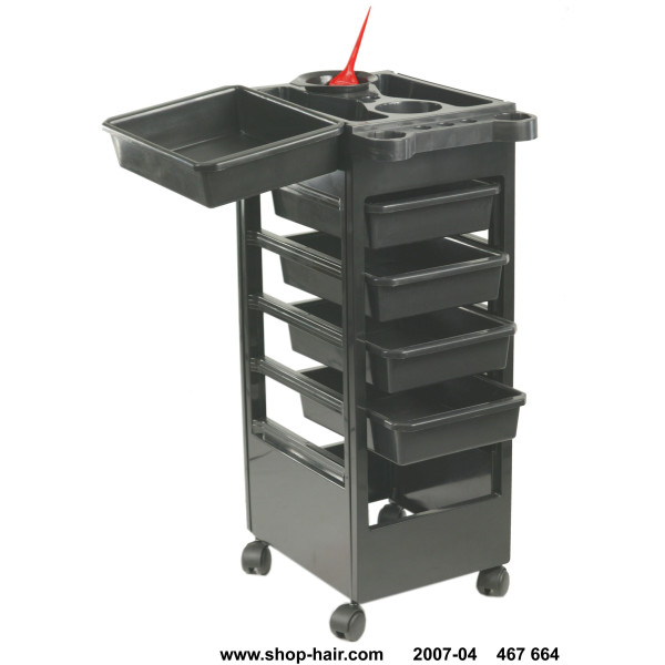Table Hairdressing Service Baky Black 5 drawers