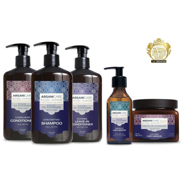 Coffret shampoo + conditioner + mask + serum + leave-in treatment Prickly Pear Arganicare