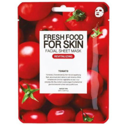Masque tissu revitalisant à la tomate pour peaux ternes Freshfood de Farm  Skin