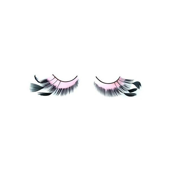 False Eyelashes Crazy Pink+Black X2 with Shophair Glue