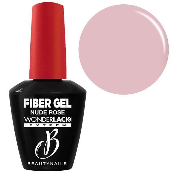 Fiber Gel nude rose nail...