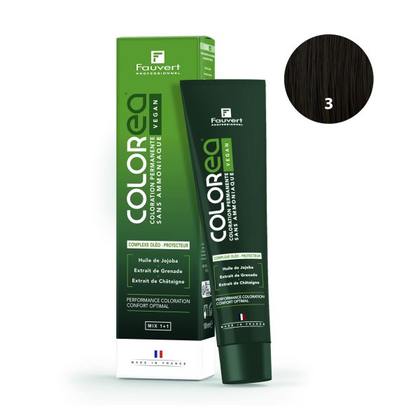 Coloration Colorea Vegan 3 dark chestnut Fauvert Professionnel 100ml