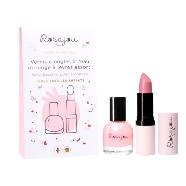 Vegan matching lipstick and nail polish duo Ballerina Rosajou.