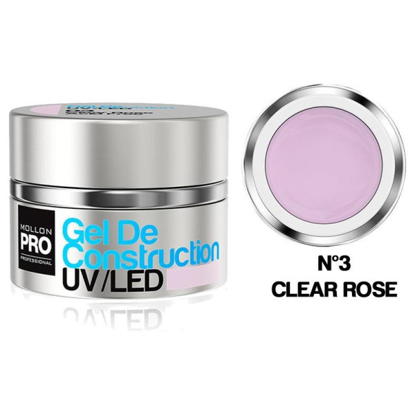 UV/LED Aufbau-Gel Mollon Pro 30 ml Transparent Pink - 03