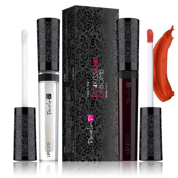 Duo Lipstick Lip4Kiss Coral Red N.5 + Lip Bomb