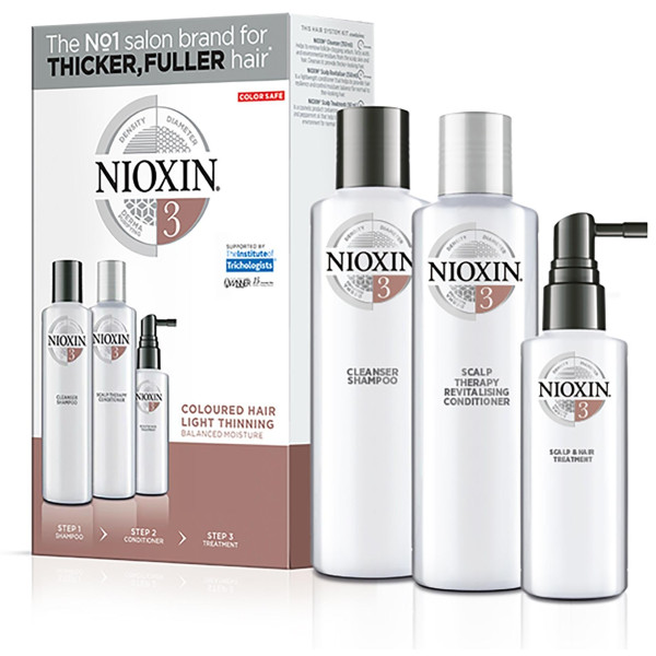 cura Nioxin Kit 3 diradamento dei capelli visibilmente Pinne e  sensibilizzati